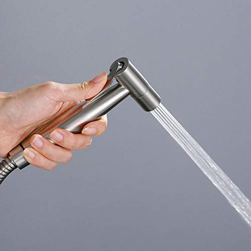 Version 1.0.0 Stainless Steel Health Faucet for Bathroom/Jet Spray for Toilet Shower Faucet, Silver, Brushed Finish - Image 1